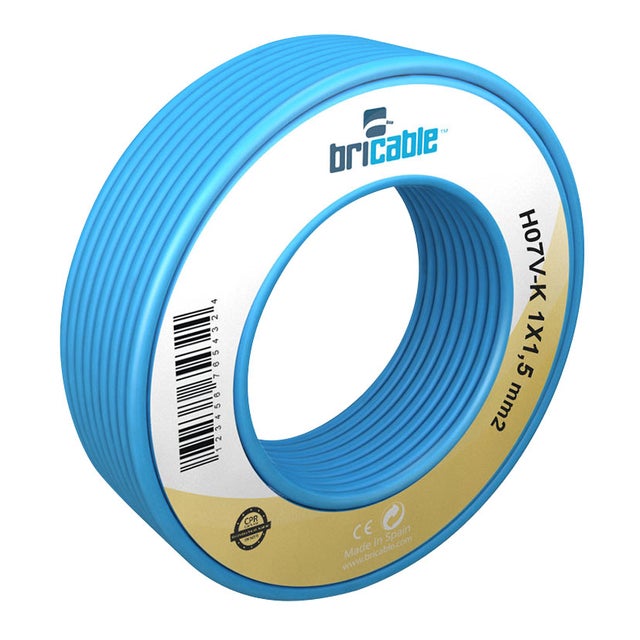 CABLE ELECT 1,5Ø AZUL 5M. NORMA H07V-k-