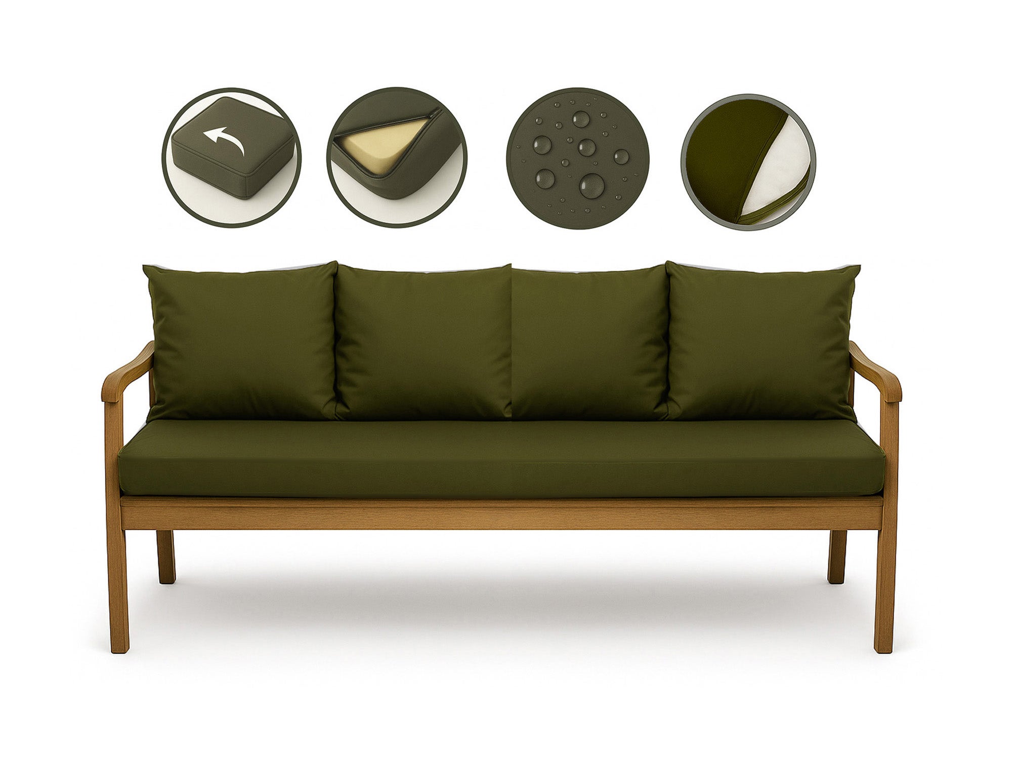 SWD TWTH - Cojín Para Banco De Jardín De 2 Y 3 Plazas, Cojín Rectangular De Algodón Para Tumbona, Columpio, Patio, Interiores Y Exteriores, 8 Cm De Grosor (color Gris, 150 X 50 Cm