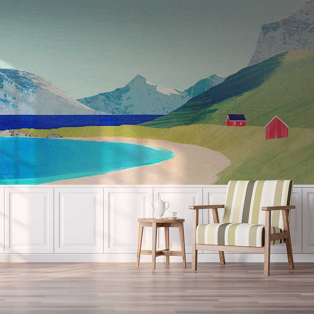 Papier peint panoramique cabanes en scandinavie - 364x270cm - 5