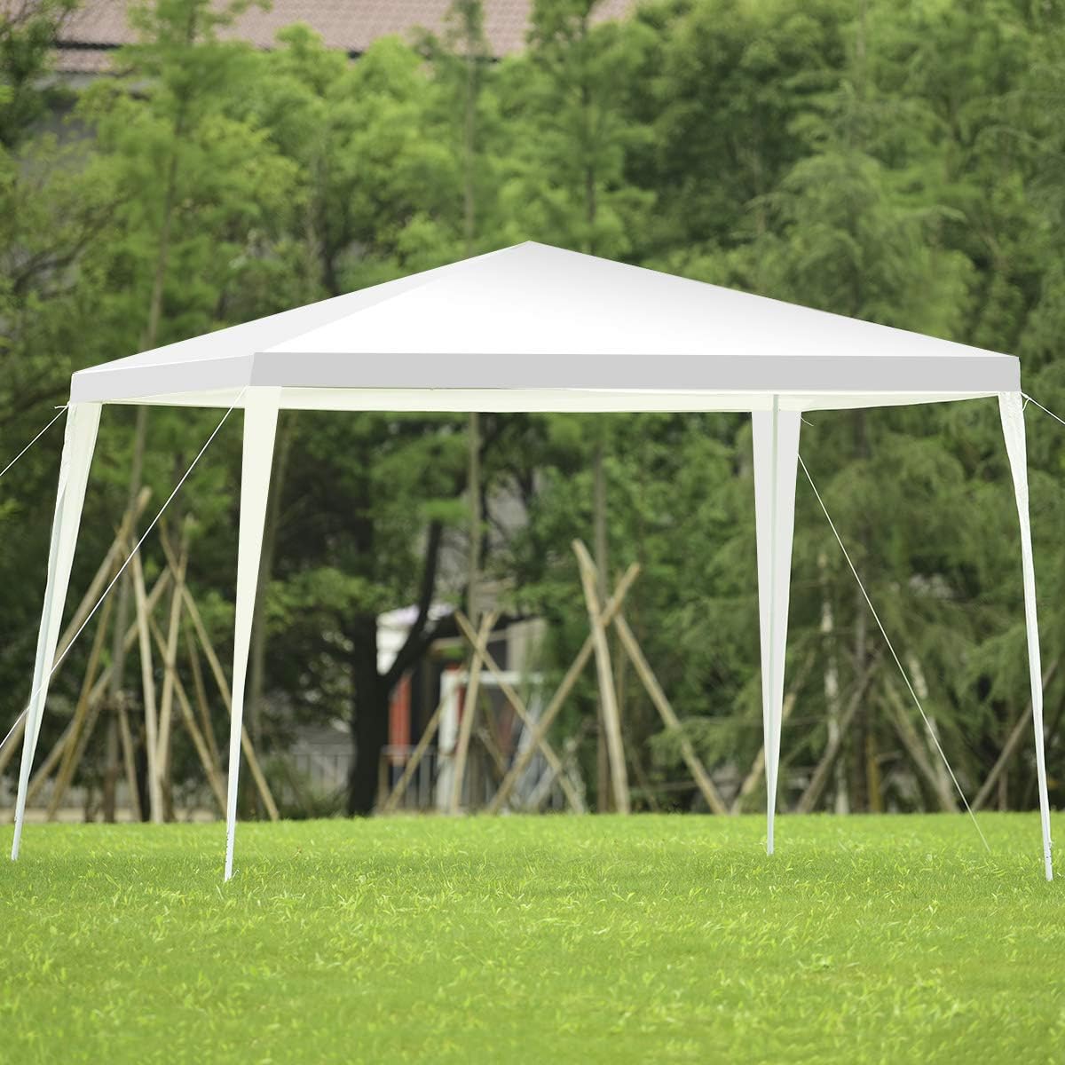 Tonnelle de Jardin Instantanée Pliable 3 x3 M, Tente de Jardin avec Piquets Cordes à Vent, Blanc - 5