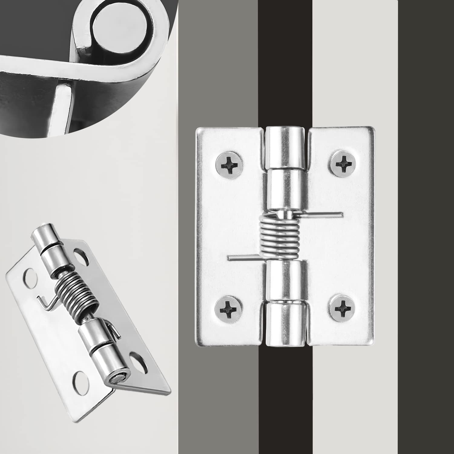 Cerniere Per Porte In Legno - 5 Pezzi Acciaio Inox, Senza Viti, Per Mobili Pesanti, 1.5 Pollici - Foto 2