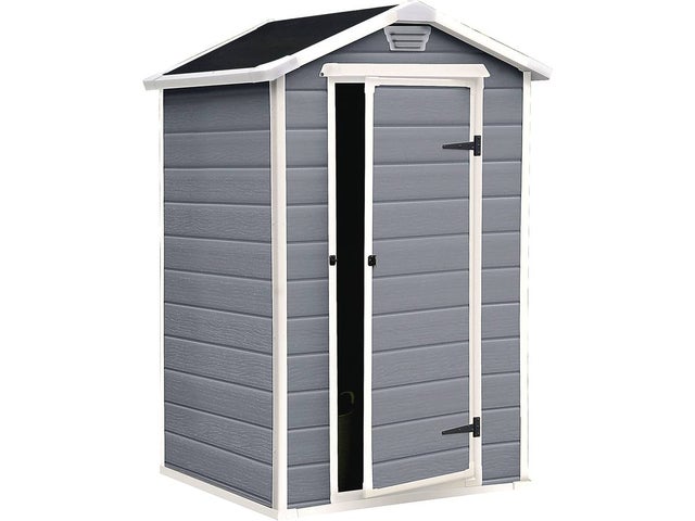 Keter Manor 4x3 abri de jardin en résine gris/blanc 196 x 128 x 94 cm (230446)