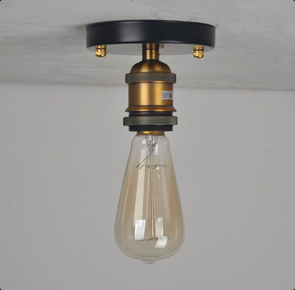 Lampa sufitowa w stylu retro z gwintem E27, minimalistyczny design, 540 lumenów, idealna do kuchni, sypialni i salonów