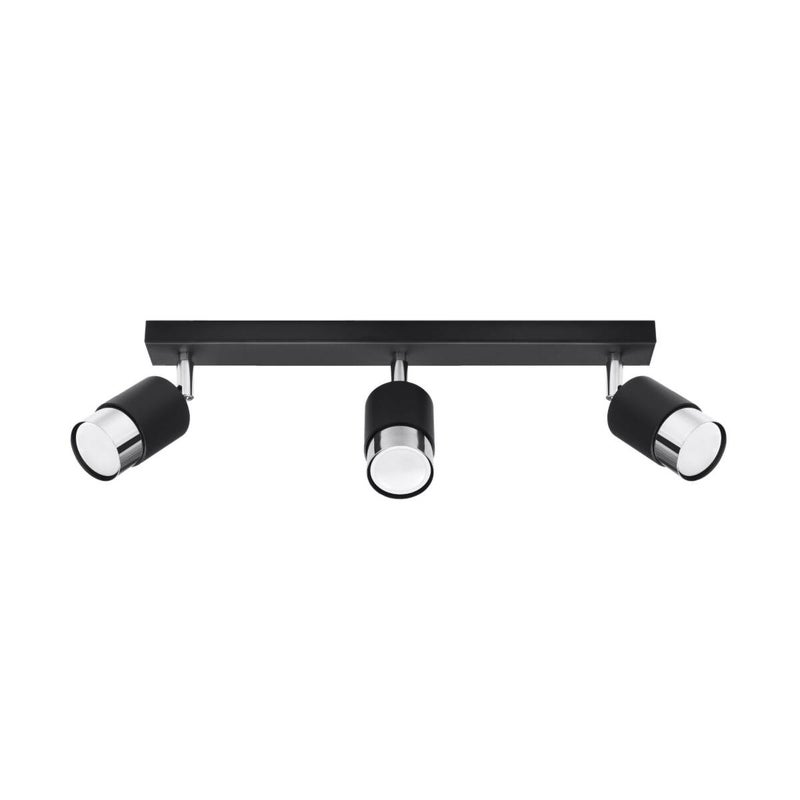 Lampa sufitowa wisząca Nero czarna-chromowana 3xGU10x10W wym: 18 x 5 x 45 cm metal Sollux Lighting