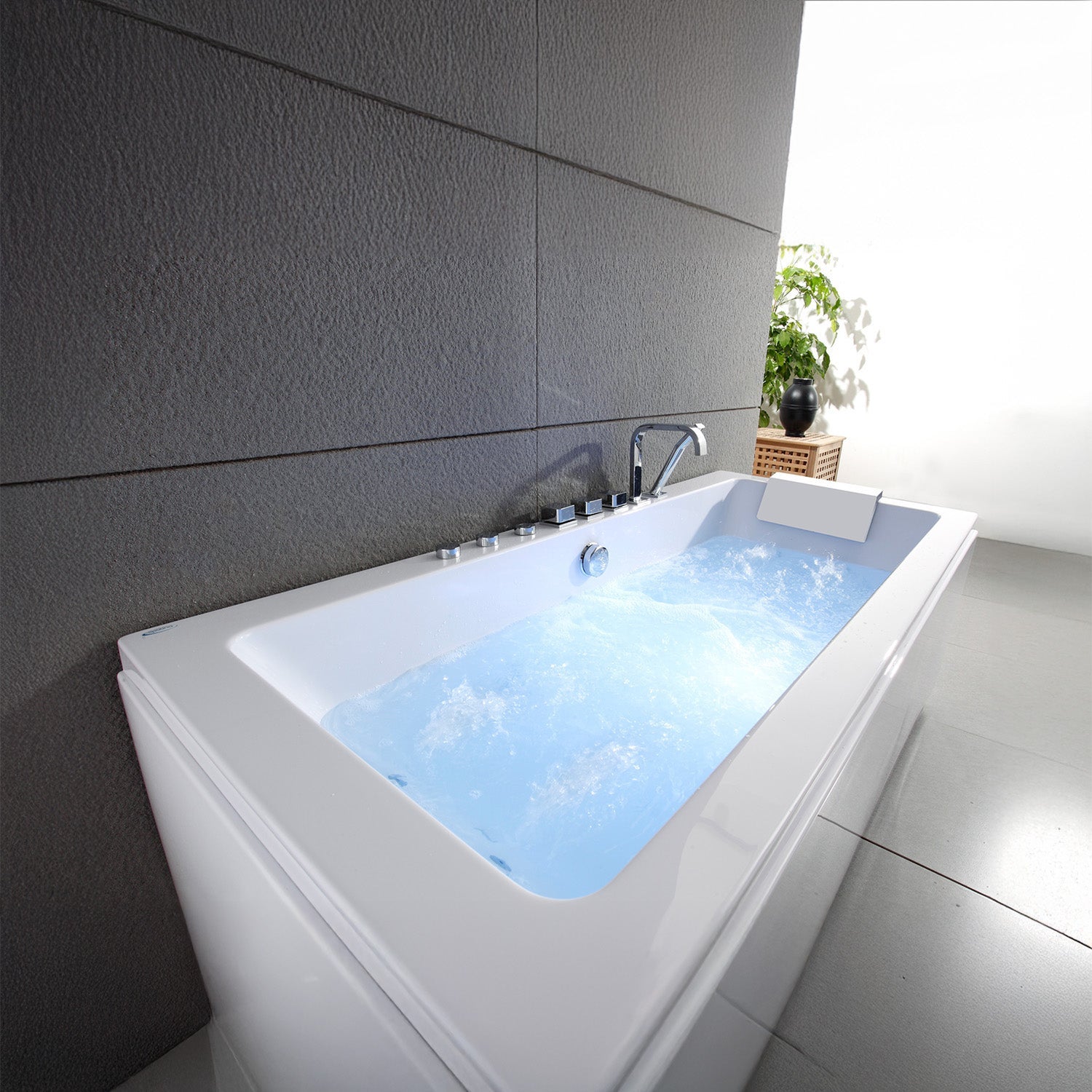 Baignoire Balnéo Rectangulaire Sikinos White Jets 170 X78 X60 Cm, By Spalina - 4