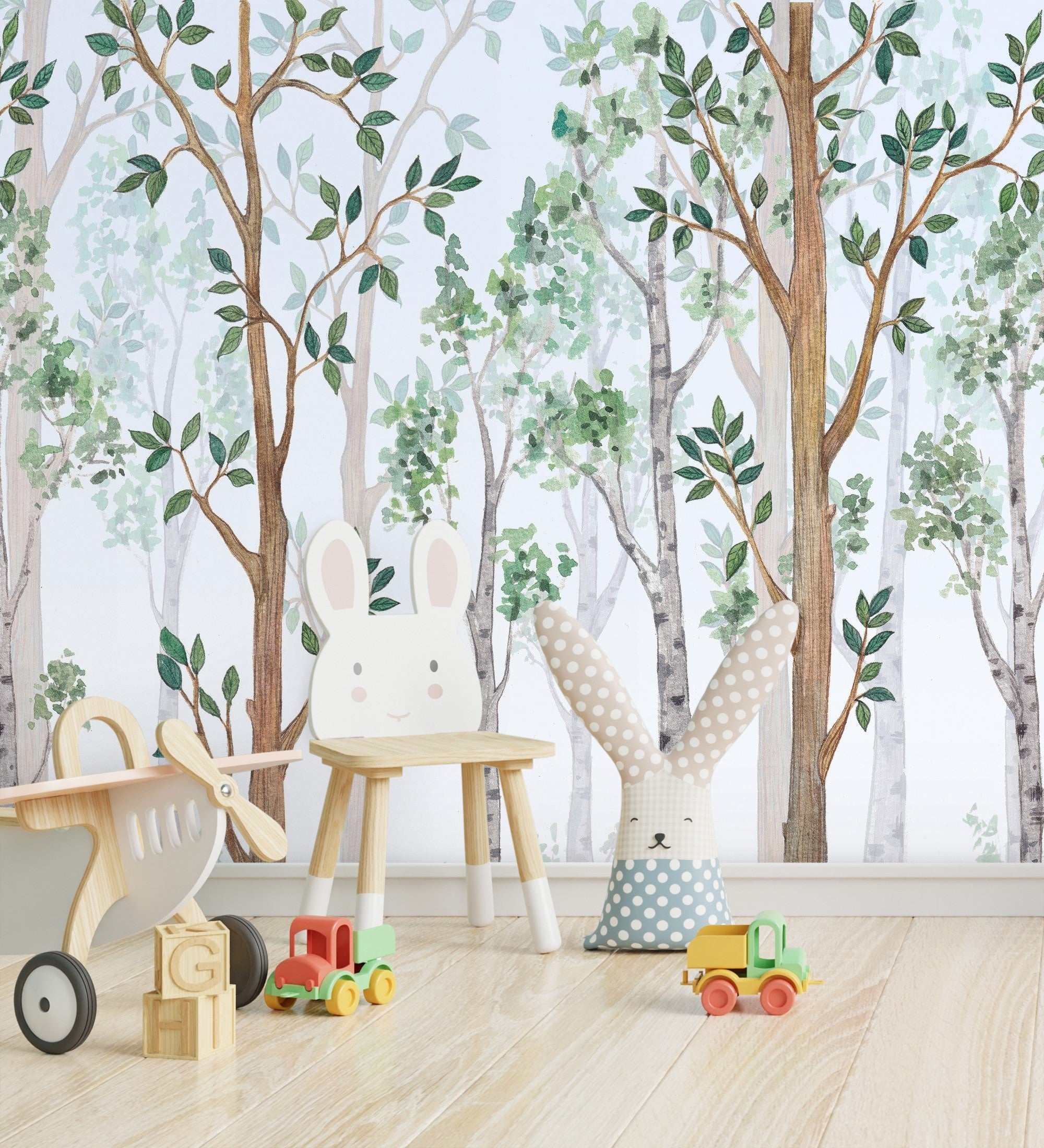 Carta da parati murale per bambini con scena di bosco incantato - Baby Wonderland 683198 di GAULAN - 2,55 m x 3,50 m - 3
