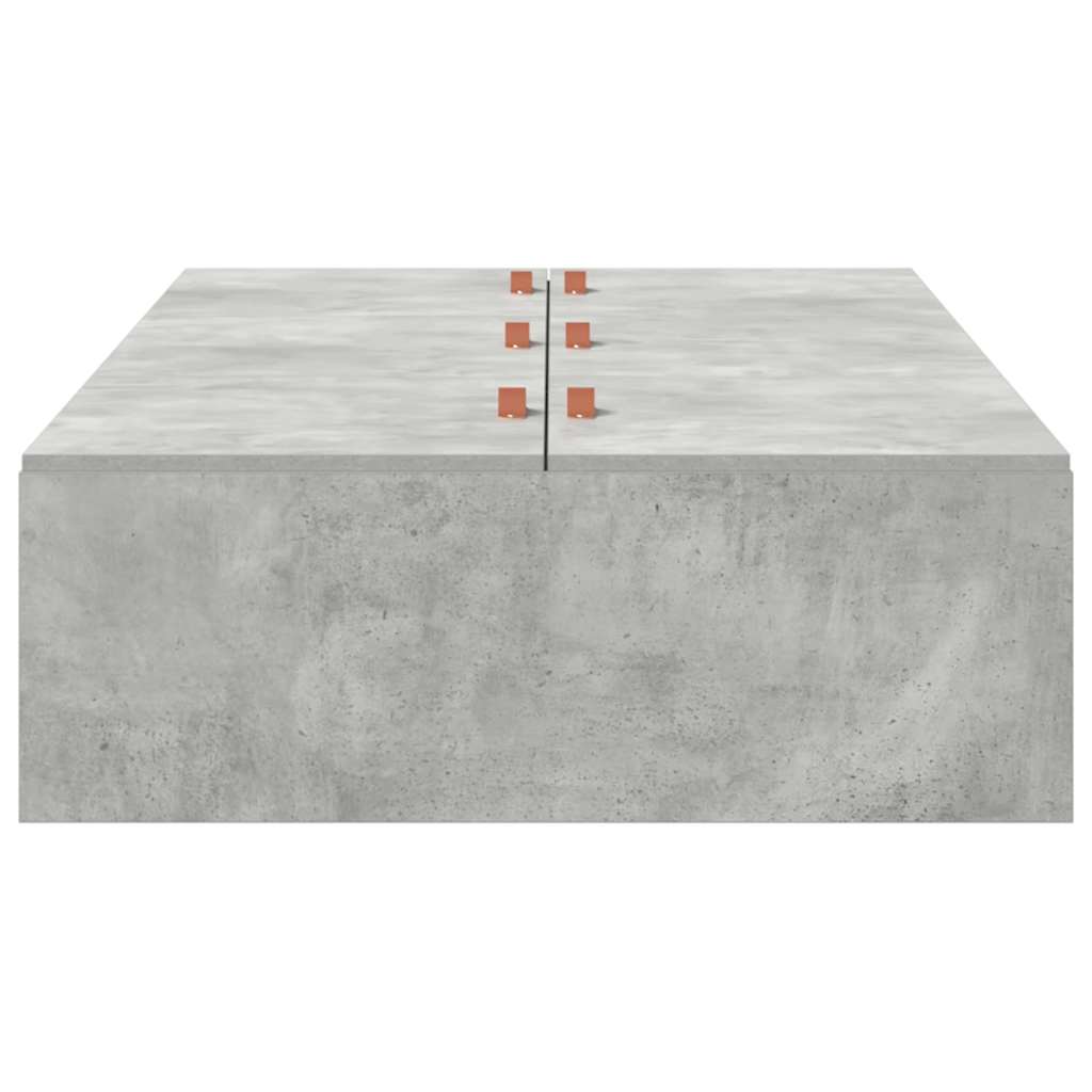 Cadre de lit avec rangement, gris béton, pour la chambre, 90 × 200 cm - 6
