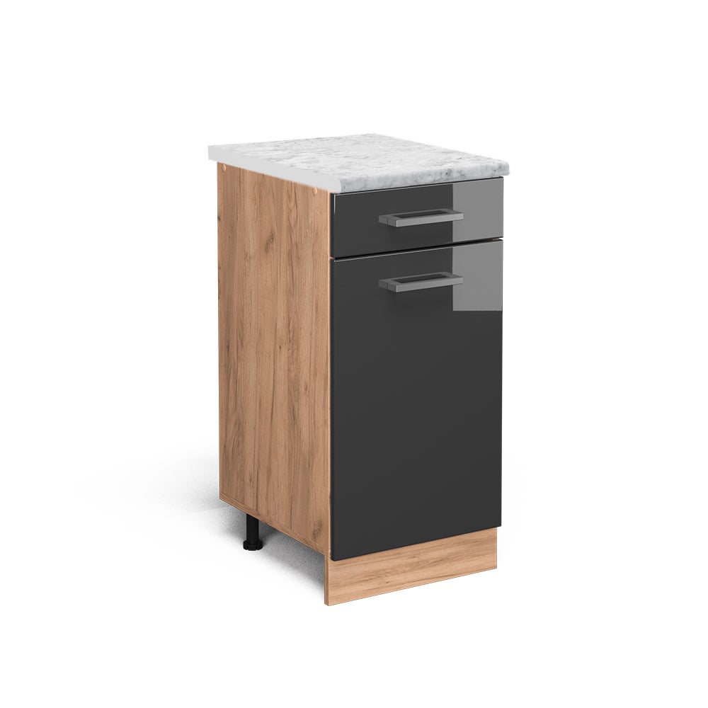Vicco Szafka dolna do kuchni R-Line, Antracyt wysoki połysk, 40 cm BR Marmur
