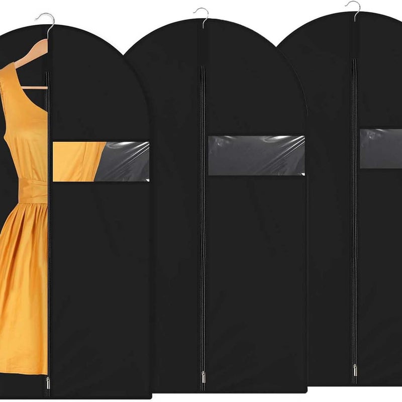 wiszące pokrowce na ubrania 60x120 cm, pyłoszczelny pokrowiec ochronny na ubrania z zamkiem błyskawicznym, wodoodporny, do przechowywania ubrań (czarn