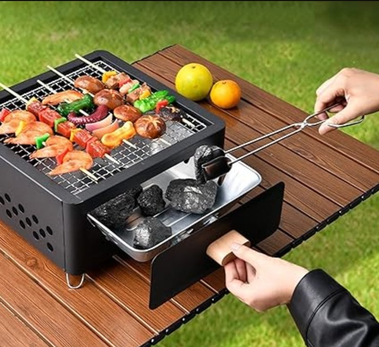 Mini Barbecue à Charbon Pliable – Compact Portable Pour Camping Ou Balcon