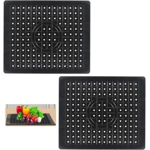 Tappetino Drenante In Silicone 24x17 Pollici – Antiscivolo, Resistente Al Calore, Pieghevole Per Lavello E Cucina, Grigio
