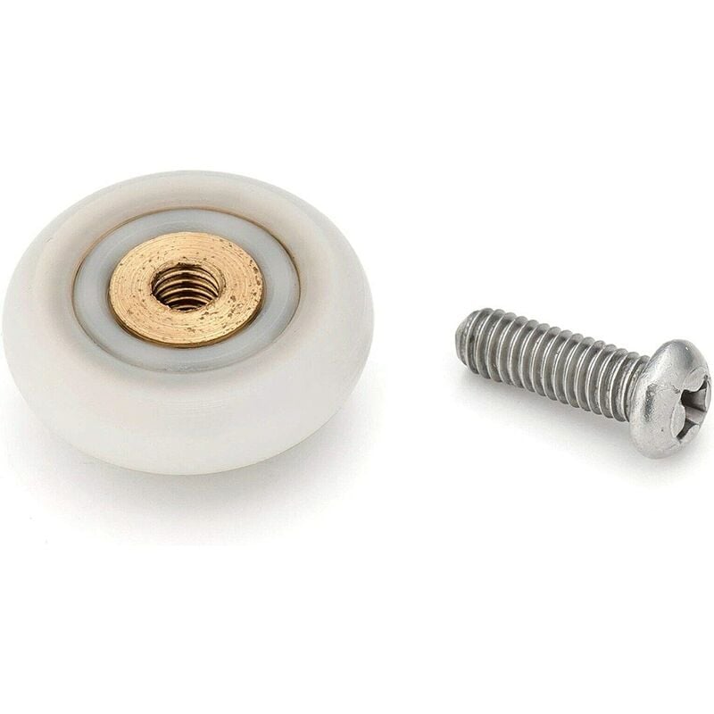 Lot de 4 roulettes de rechange pour portes de douche coulissantes, diamètre 19 mm - 2