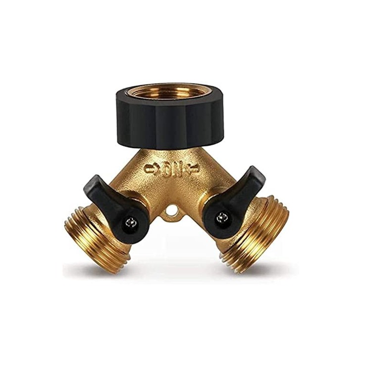 Rozdzielacz Y 2-drożny do węża doprowadzającego wodę o średnicy 3/4", przyłącze węża z podwójnym wyjściem, przyłącze Y do węży doprowadzających w