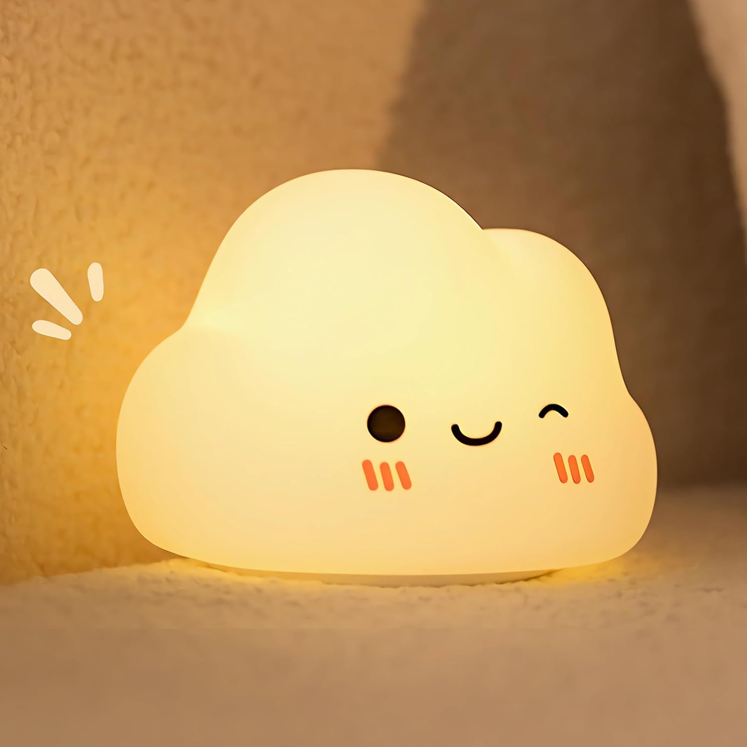 Veilleuse Enfant Silicone Doux – Lampe De Nuit Portable à Piles – Chaton Mignon – Lumière Douce 7 Couleurs – Cadeau Pour Bébé Fille Garçon