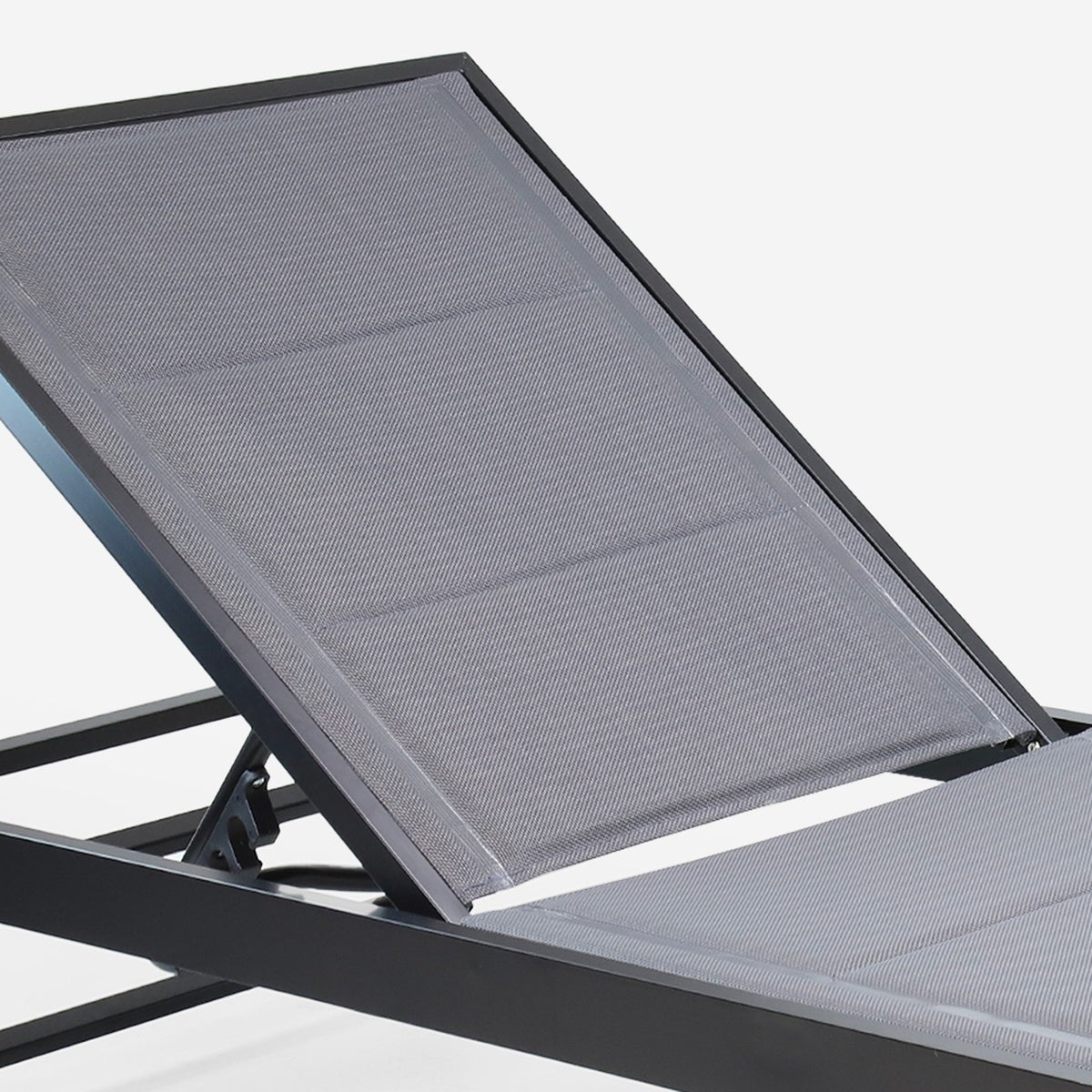 Stock 4 lettini prendisole da giardino piscina alluminio ruote Rimini - Grigio Scuro - 6