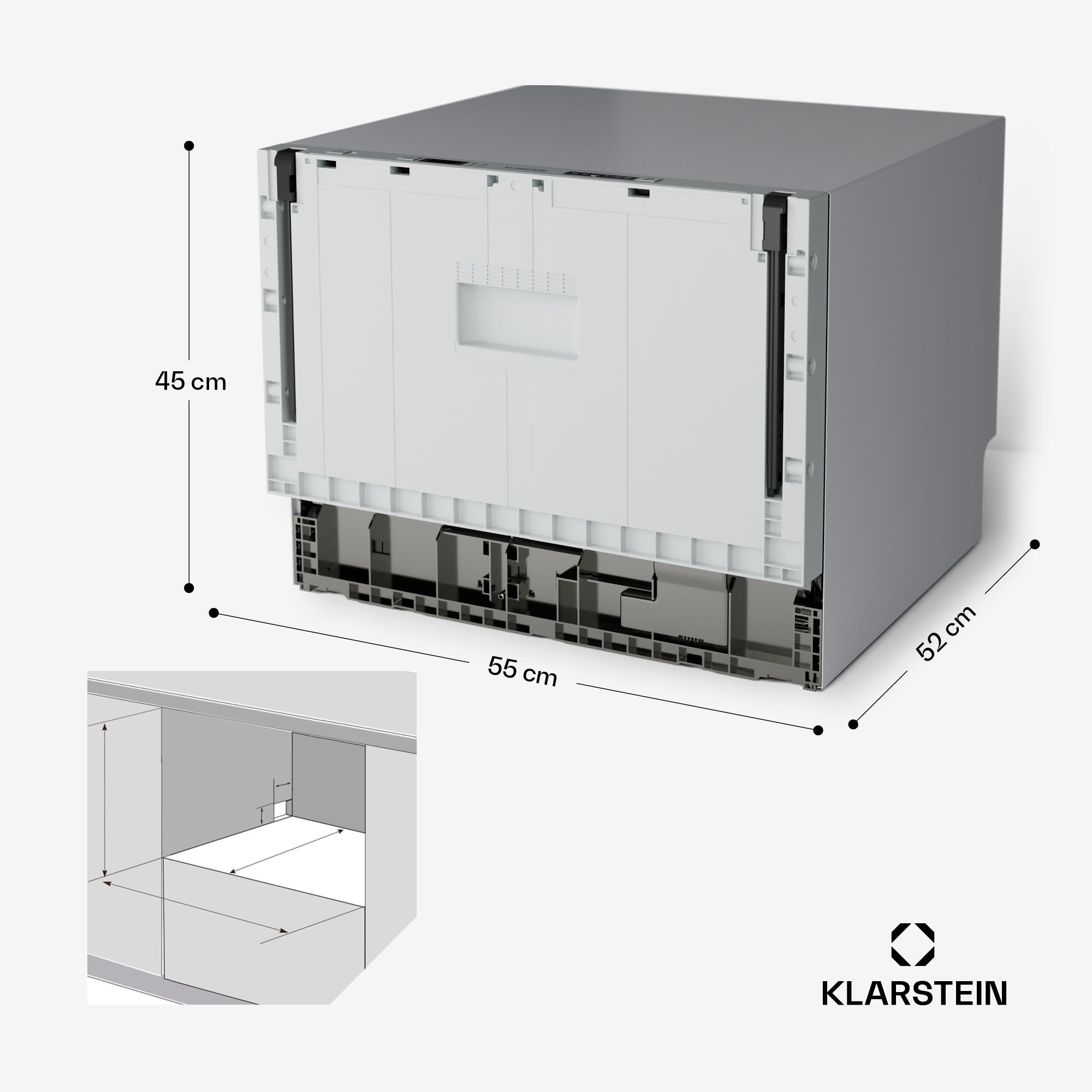 Klarstein Havasia UV 6 Secret Lave-vaisselle encastrable compact 6 couverts Lumière UV 6 programmes Noir - 7