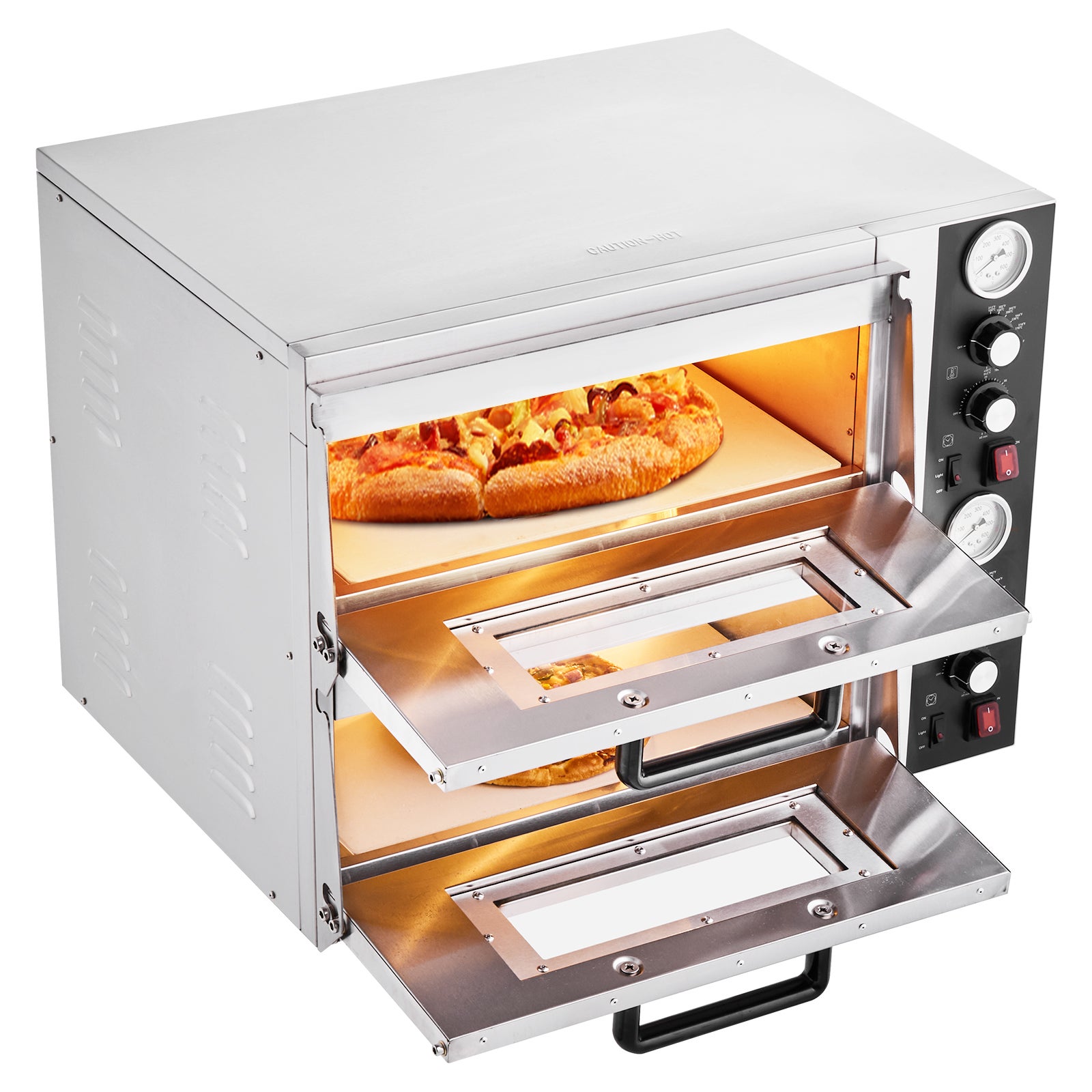 Elektryczny Piec do Pizzy Nablatowy VEVOR 45.7 cm, 2 Poziomy Grzania z Niezależną Regulacją, Do 450 C