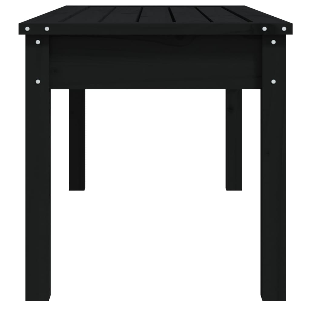 Banc de jardin meuble de patio d'extérieur terrasse noir 109 x 44 x 45 cm bois massif de pin noir 02_0011750 - 3
