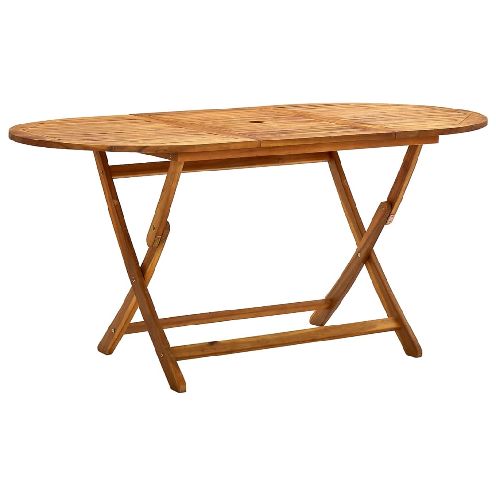 Table de jardin pliante en bois d'acacia massif 160x85x75 cm - 2
