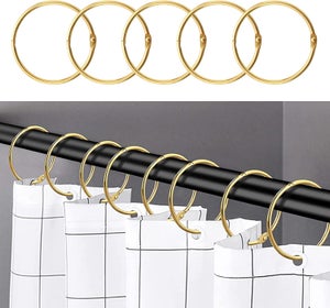 FLZONE Anelli per Tenda da Doccia,12 Pezzi Ganci per Tenda da 304# Doccia in Acciaio Inox per Asta Doccia da Bagno (Argento