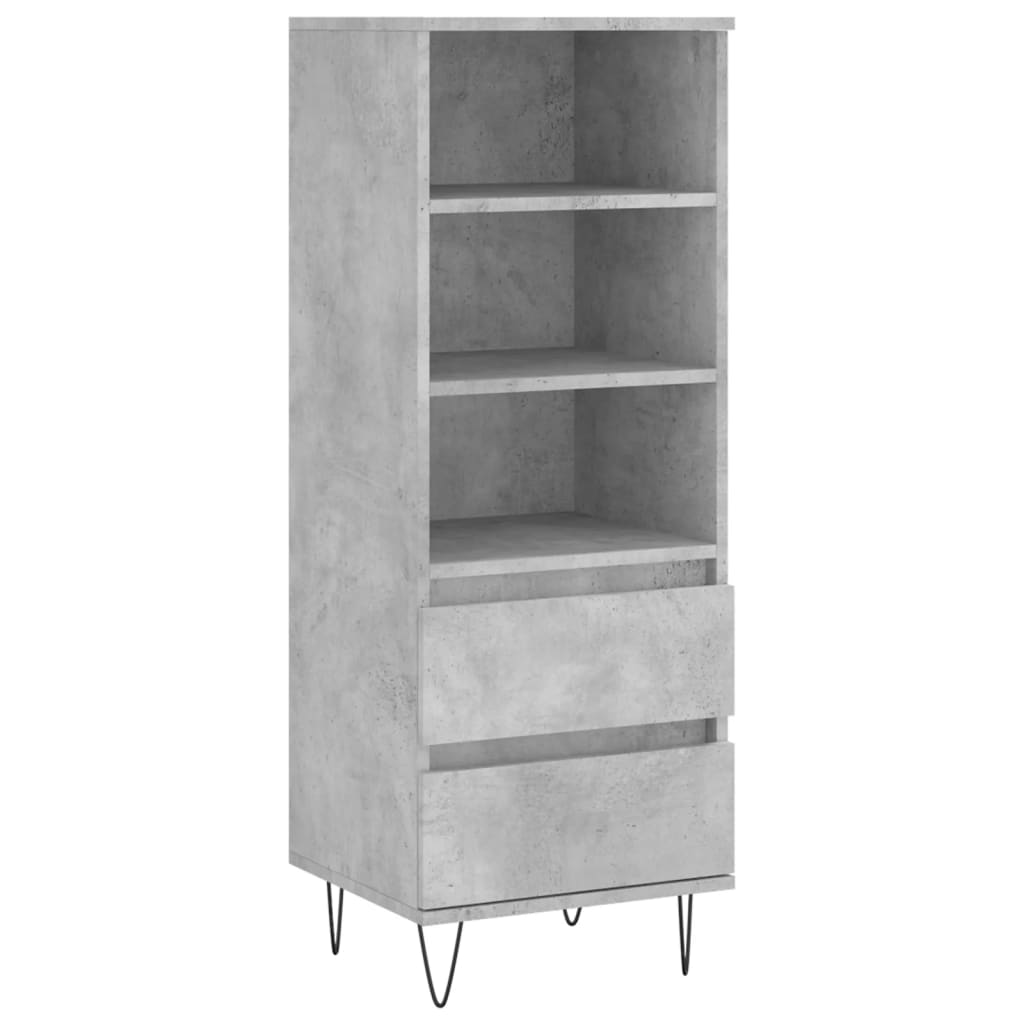 Credenza Moderna Homgoday 103,5x35x70 Cm – Buffet In Compensato Grigio Sonoma Con 2 Cassetti E 2 Ante