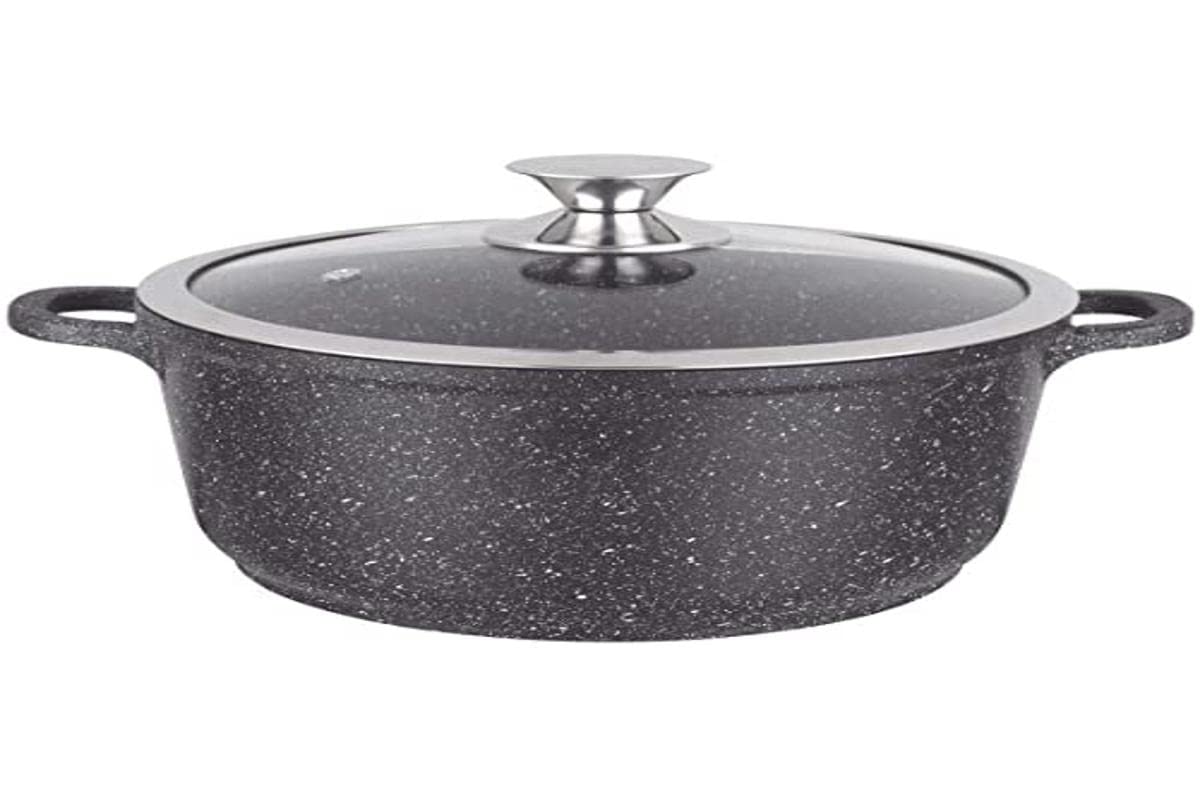 NAVA Pentola In Alluminio Pressofuso Olea 18 Cm Con Coperchio – Rivestimento Antiaderente In Pietra A 5 Strati, Adatta A Induzione, Ergonomica