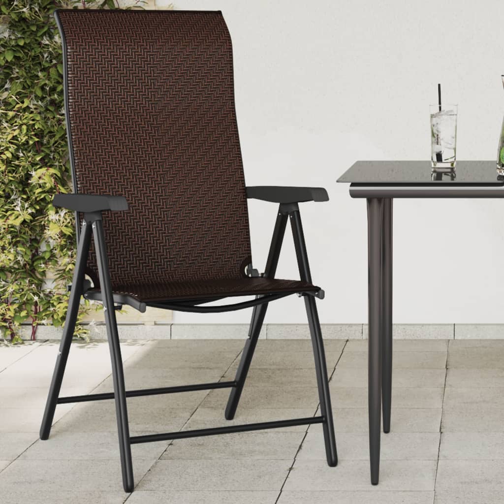 Lot De 4 Chaises De Jardin Pliantes URBNLIVING - Plastique Anthracite, 79x41.5x34 Cm, Rangement Facile - 2