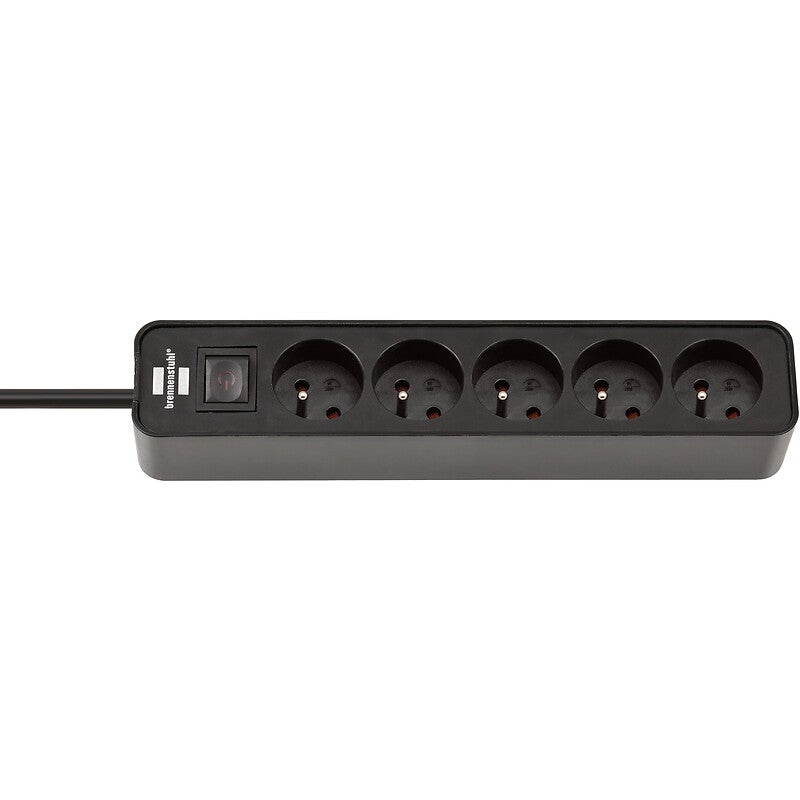 Bloc multiprises avec interrupteur Ecolor 5 x 2P+T noir - 3