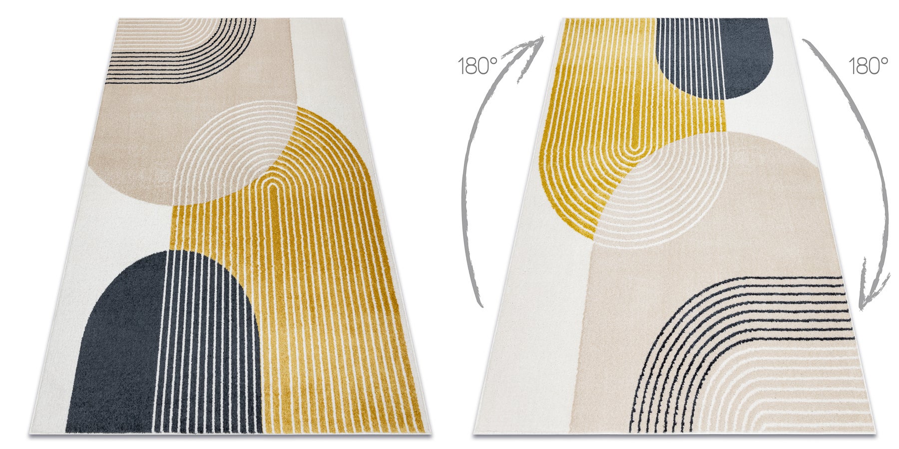 Covor FUSION 0240 crem / galben - Geometric, modern, abstract 180x270 ...