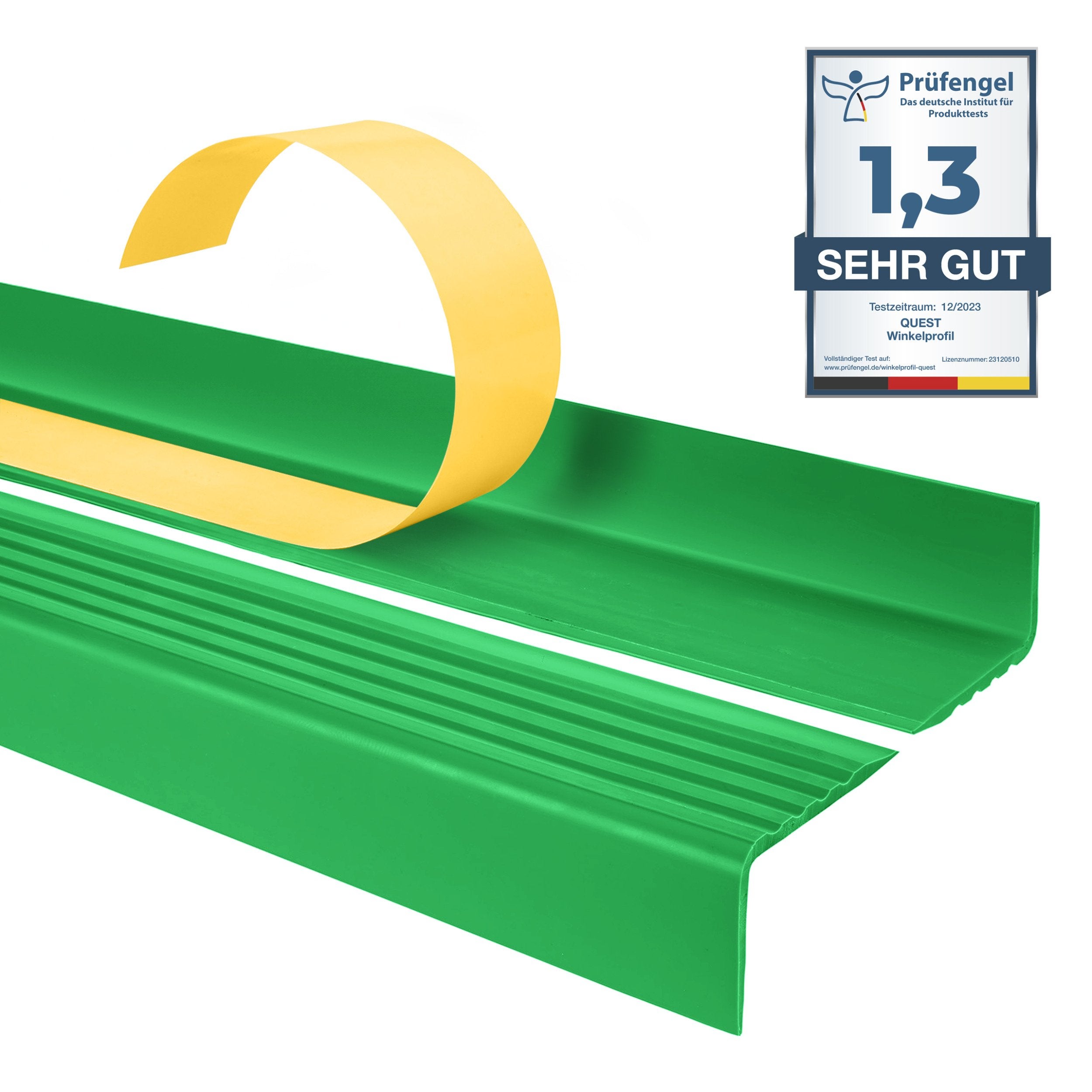 QUEST Profil schodowy PCV 25x40mm, 2m, samoprzylepny antypoślizgowy nosek schodowy, ND, vert