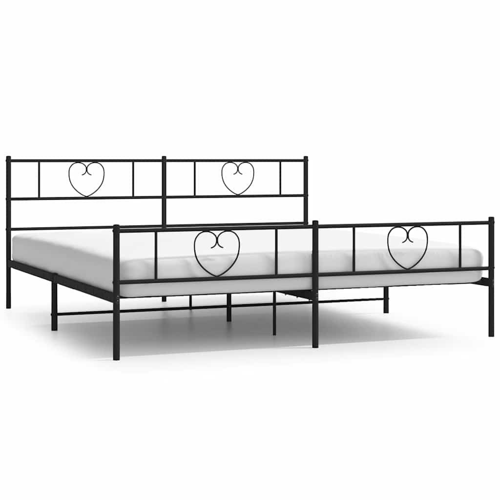 Estructura cama sin colchón con estribo metal negro 193x203 cm vidaXL - 2