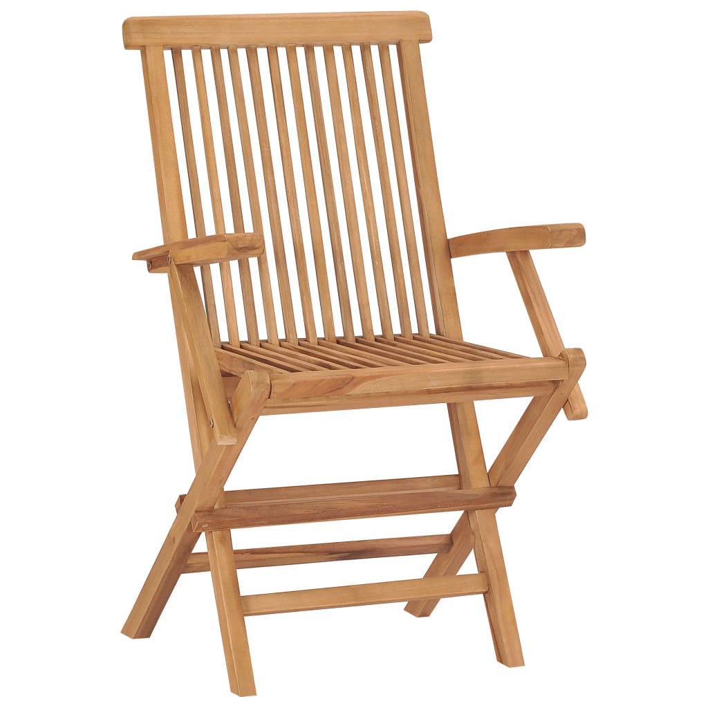 Chaises pliables de jardin 2 pcs Bois de teck solide - 2