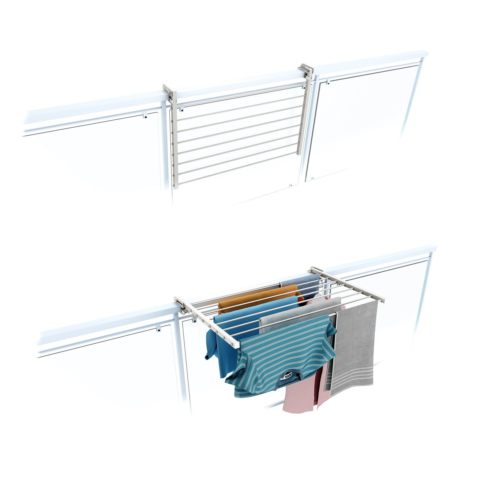 Jardinera Para Barandilla De Balcón Serinova 58cm | 15.5 Litros | Resistente UV Y Heladas | Maceta Colgante Blanca