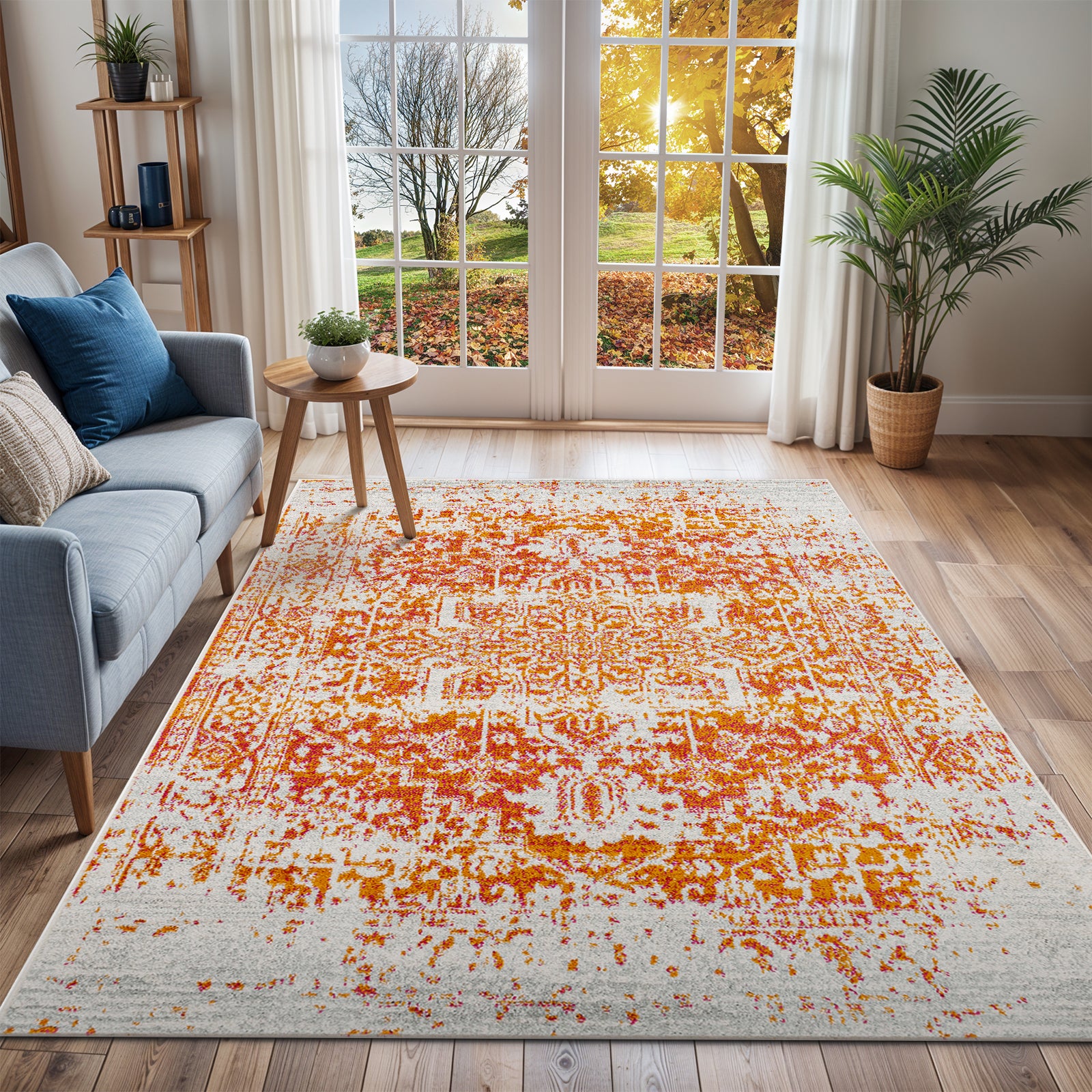 LIVABLISS Tapis Vintage Oriental Orange/Blanc 120x170 cm Juliette - 2
