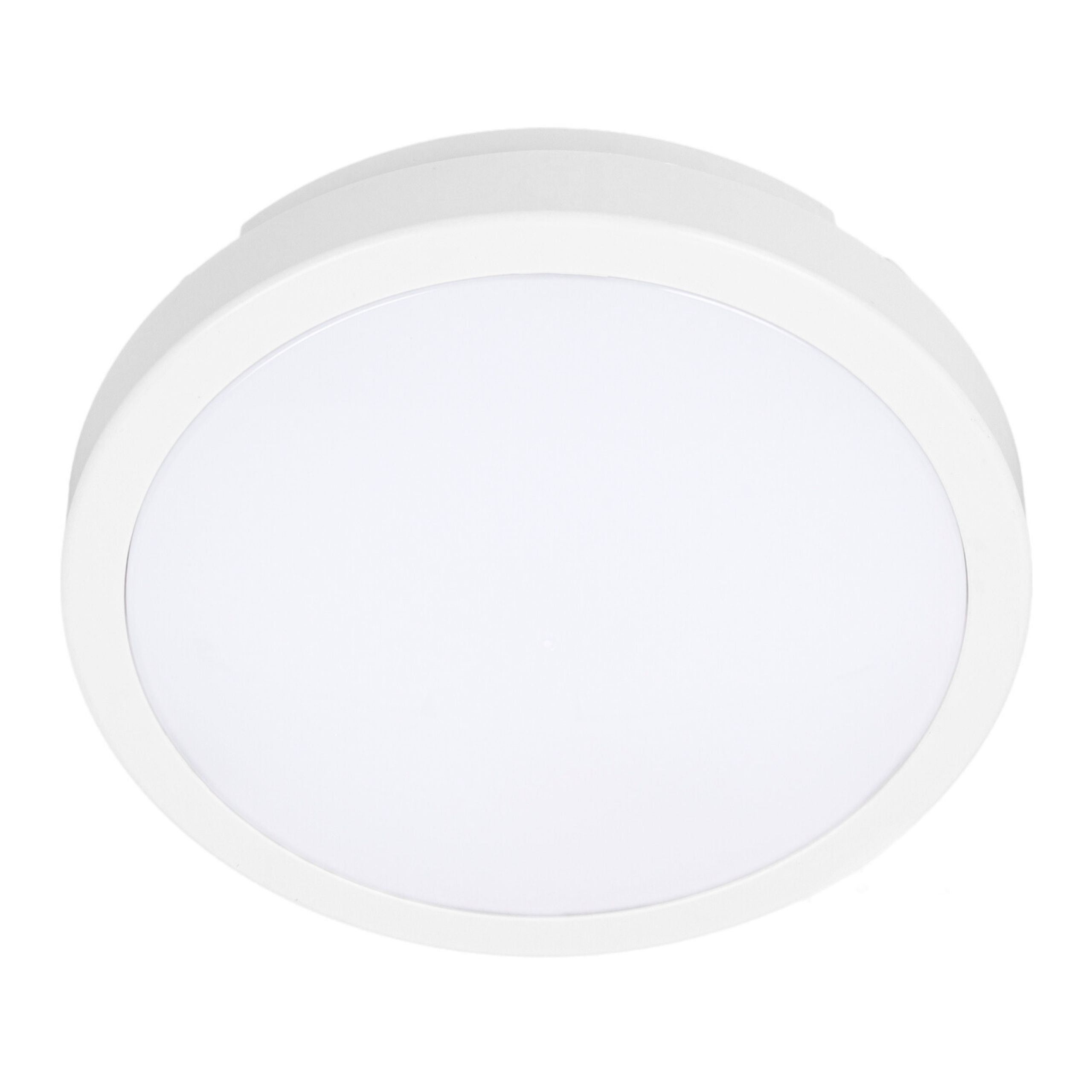 Plafon biały LED okrągły - Lampa na zewnątrz 3 barwy światła 18W - Mały panel IP65 22cm do łazienki - LEDHOFF