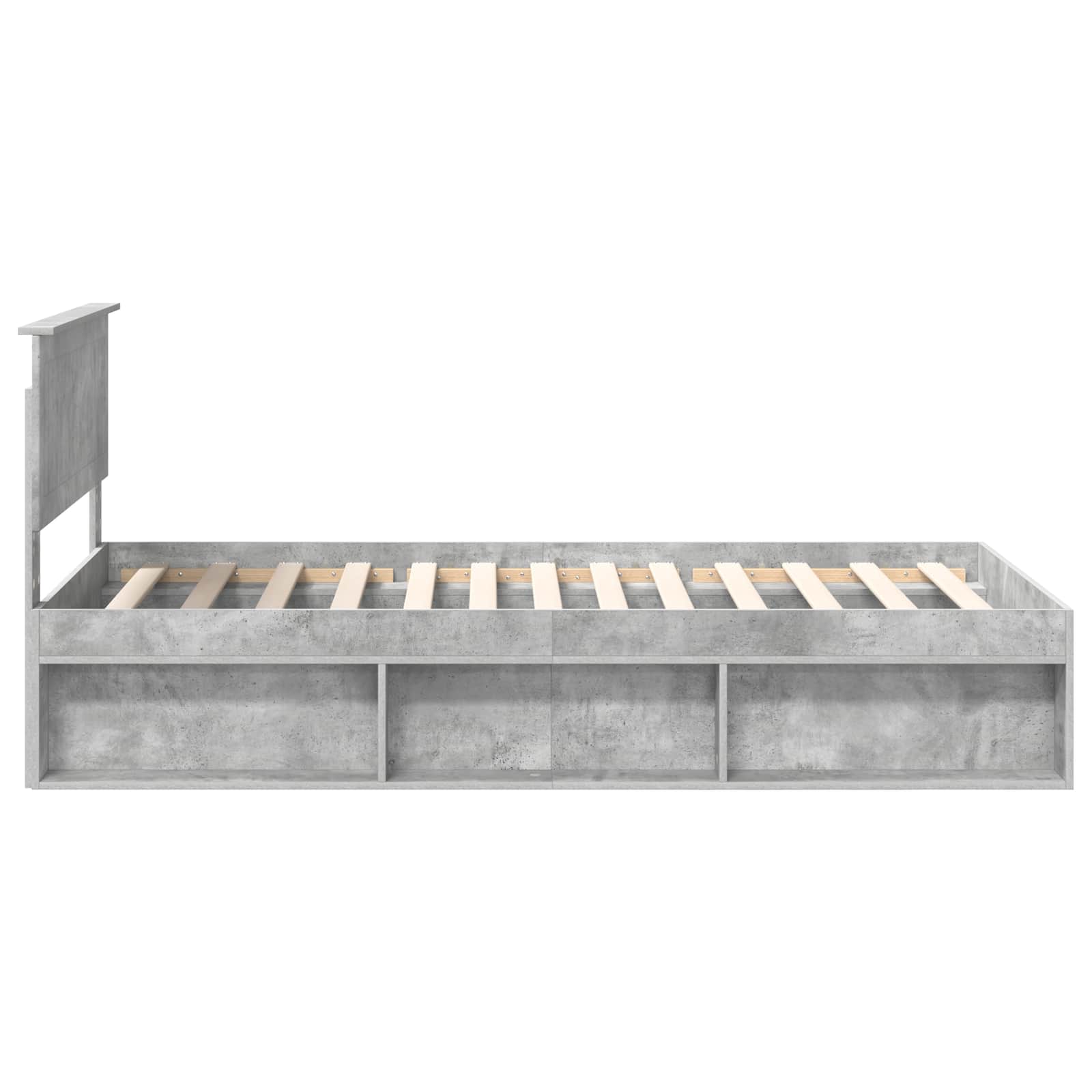Cadre de lit gris béton 100 x 200 cm en pin massif - 8