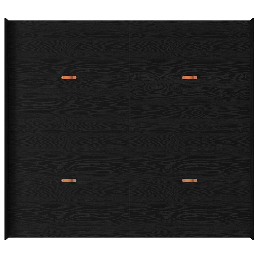 Cadre de lit avec rangement et tiroir, chêne noir, pour la chambre, 200 × 200 cm - 8
