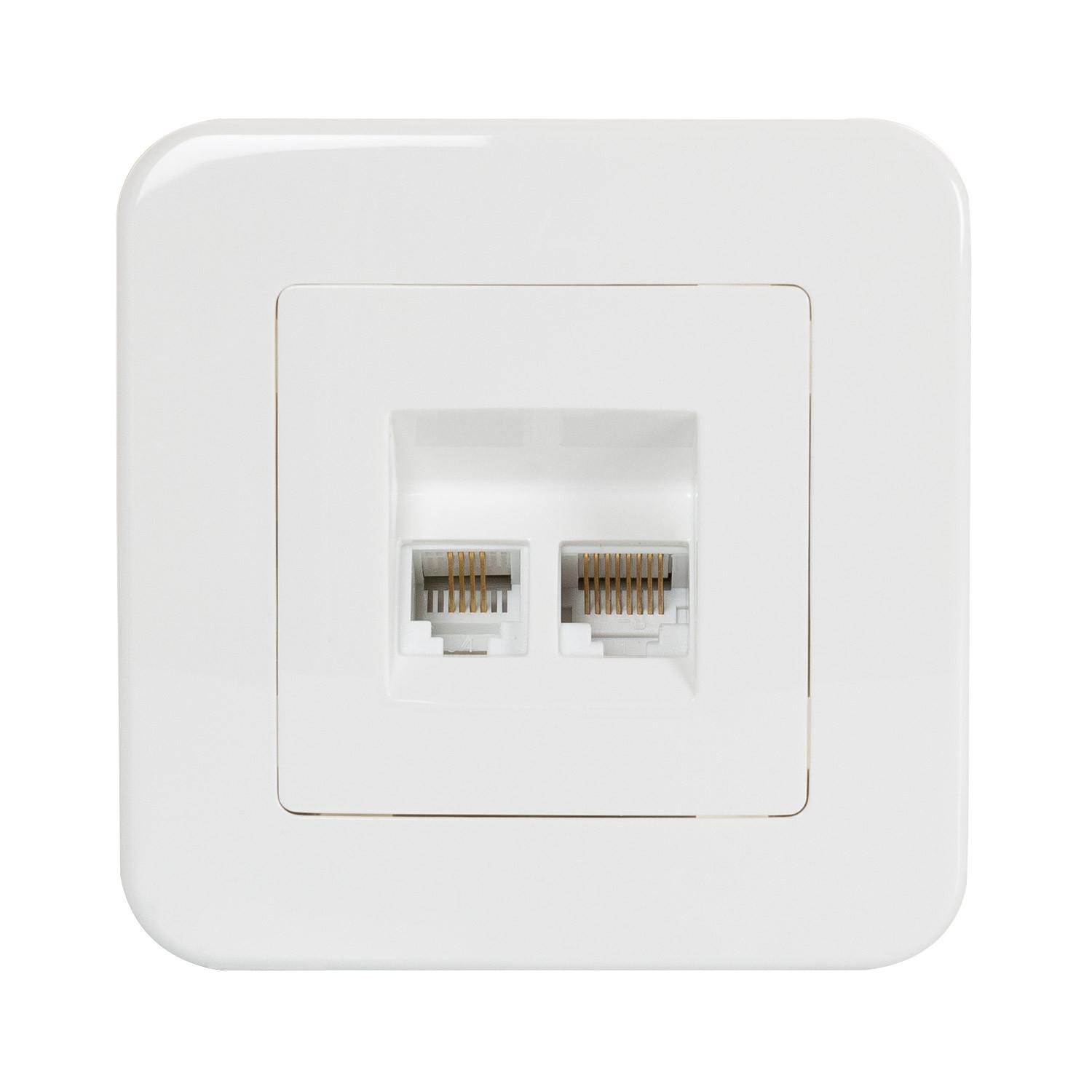 Prise RJ45 Internet+ RJ11 Téléphone Classic Blanc | Leroy Merlin