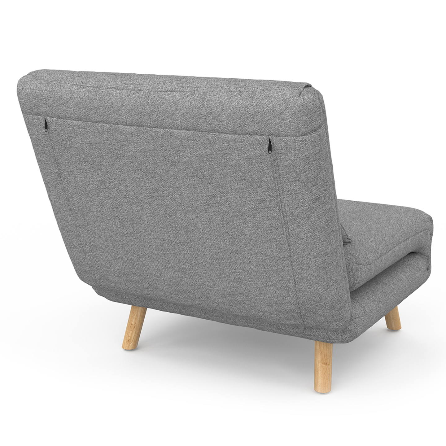 Fauteuil convertible ROMEO lit d'appoint 1 place 80x190 cm tissu gris clair - 5