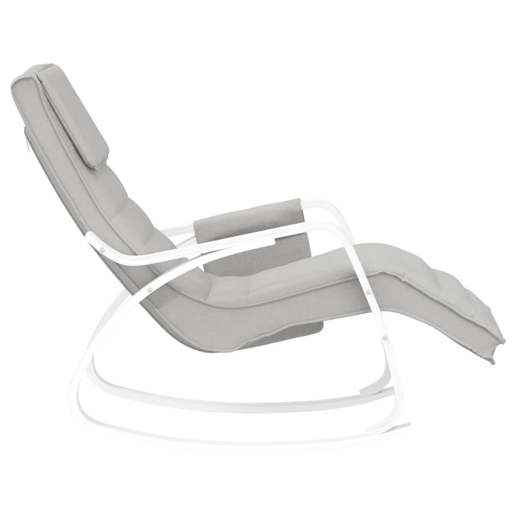 Chaise à bascule | Fauteuil à bascule | Fauteuil de relaxation Gris clair Tissu701289 - 4