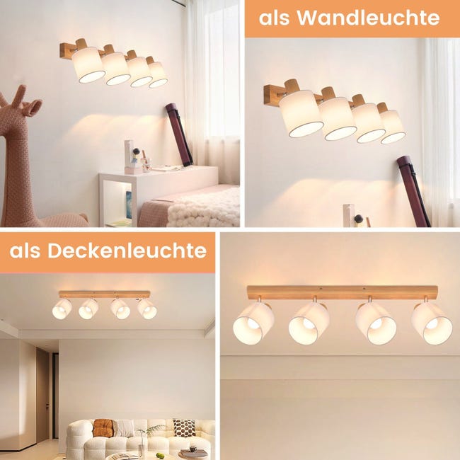 ZMH Plafondlamp LED Plafondspot 2-lichts - Plafondlamp Hout GU10 Keukenlamp 350° Draaibaar Vintage Spot Vintage Hal Spot Industrial Retro voor Woonkamer Slaapkamer Keuken (Zonder lichtbronnen ZMH Plafondlamp LED Plafondspot 2-lichts - Plafondlamp Hout GU10 Keukenlamp 350° Draaibaar Vintage Spot Vintage Hal Spot Industrial Retro voor Woonkamer Slaapkamer Keuken (Zonder lichtbronnen