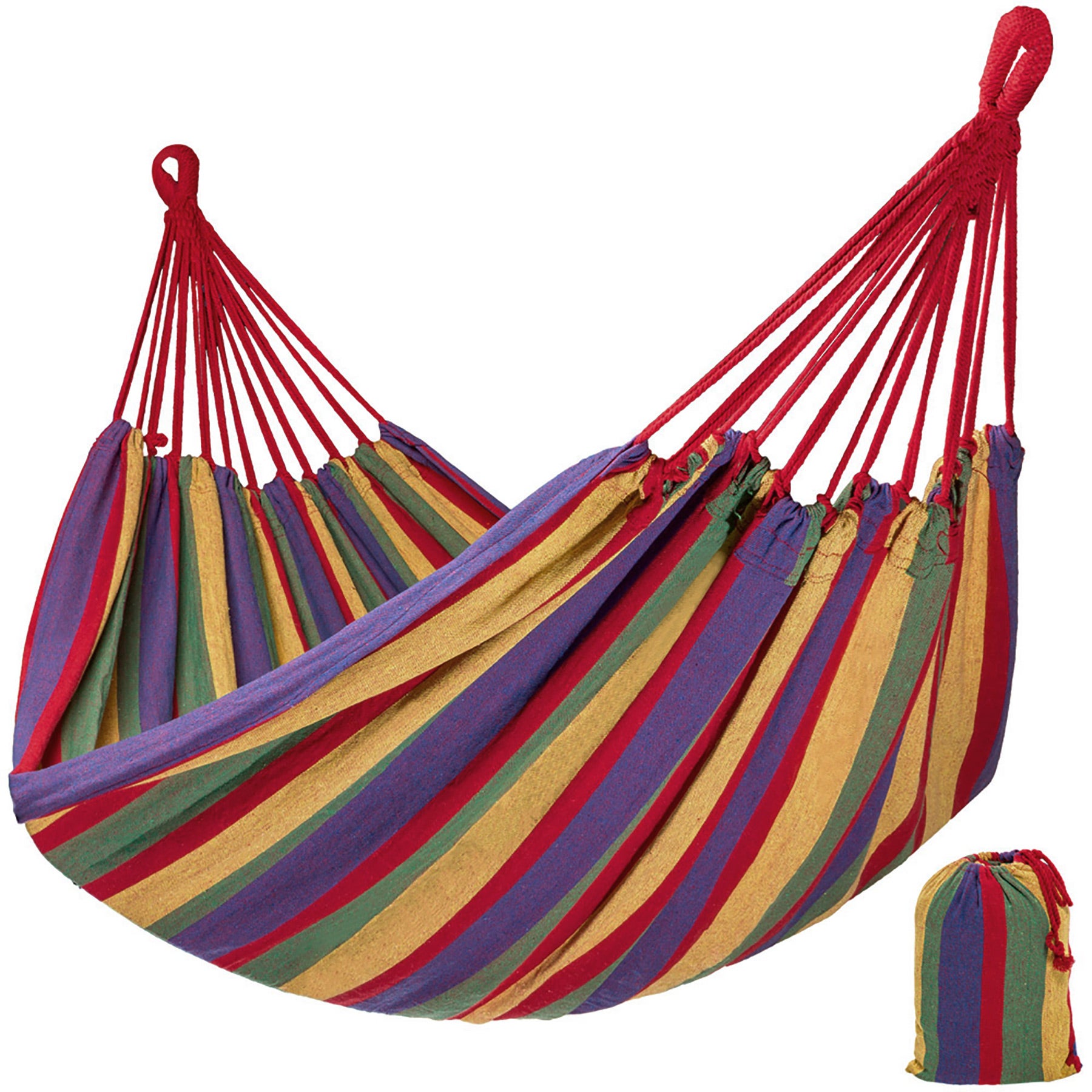 Hamac Camouflage Militaire 290x138 Cm - Capacité 150 Kg, Avec Sac De Transport - Pour Jardin, Camping, Randonnée