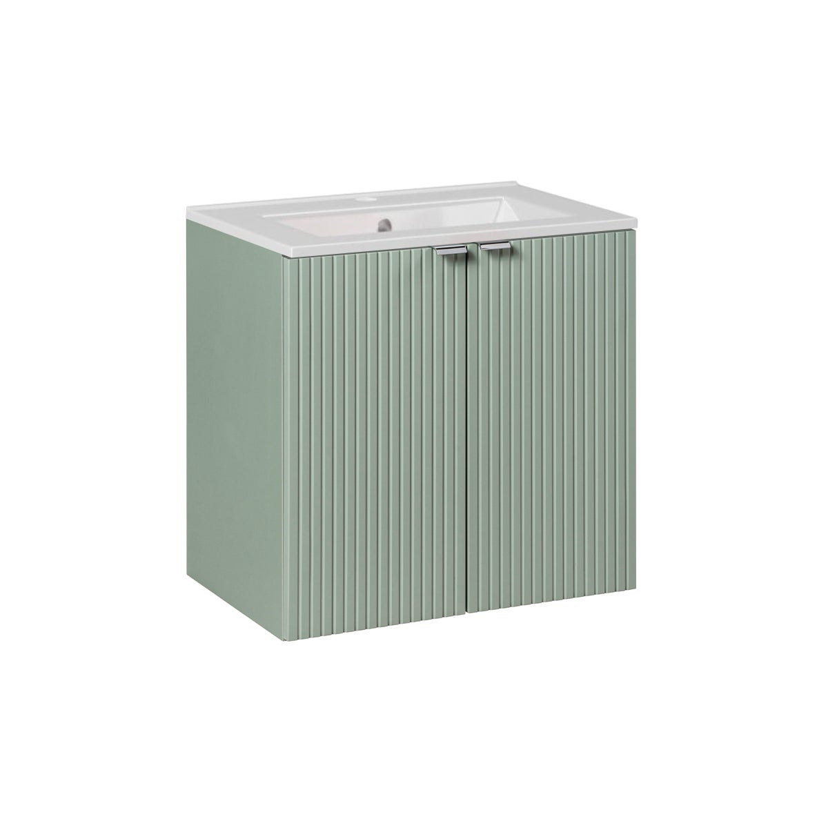 Mueble lavabo individual encastrado 60cm 2 puertas jade verde