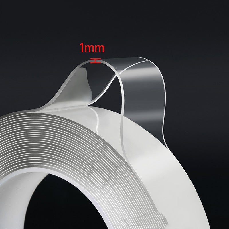 Ruban adhésif transparent double face 2 pièces, colle nano transparente imperméable à haute viscosité sans trace, 1mm d'épaisseur/20mm x 3m - 9