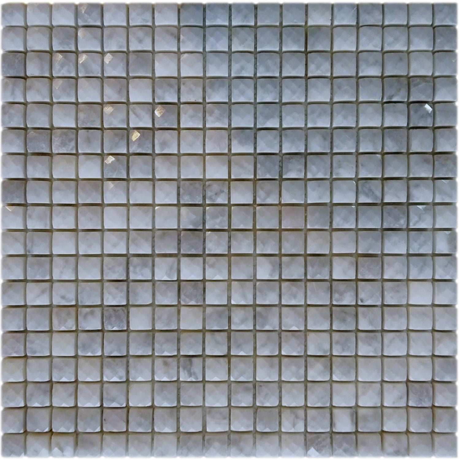 Mosaico facetado de mármol de carrara para baño y cocina - espesor 8 mm - 1 mq