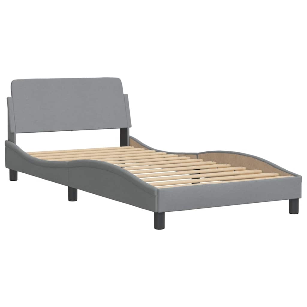 Cadre de lit sans matelas, en tissu, gris clair, pour la chambre, 100 × 200 cm - 6