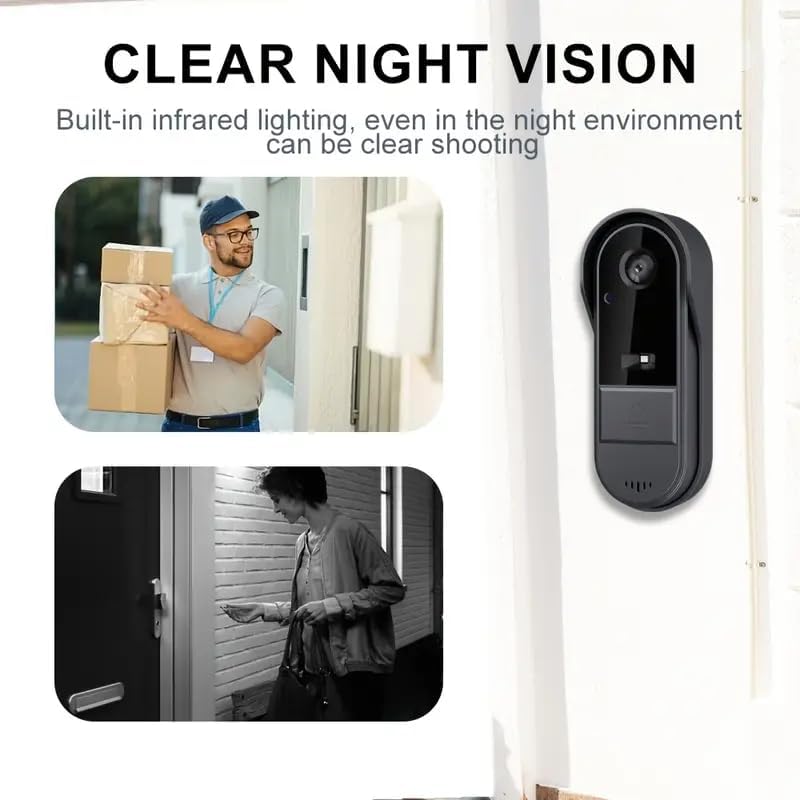 Sonnette Sans Fil Exterieur Etanche 1080P Sonnette Sans Fil Avec Camera avec écran IPS de 4.3 Visiophone Sans Fil IP65 étanche Caméra HD Interphone - 7