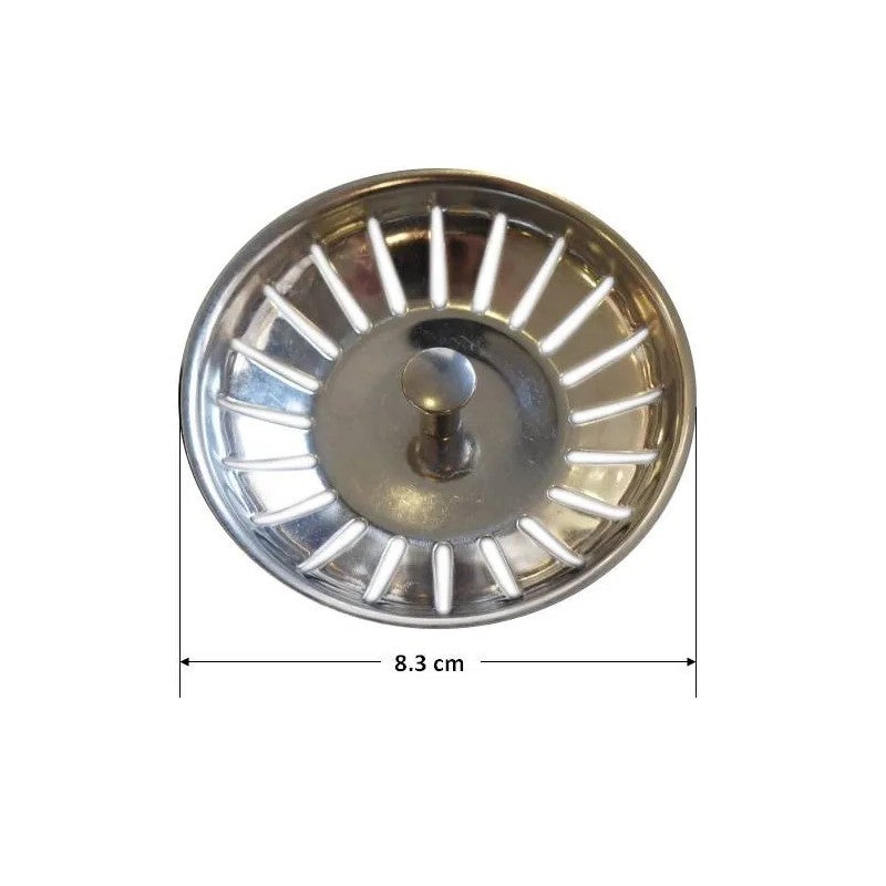 Bouchon panier de rechange Ø83 mm avec bille modèle inox L.B. Plast DC1158 - Chromé - 3