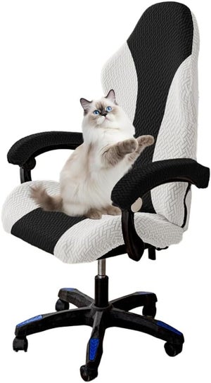Pizsieat Lot De 2 Housses De Chaise De Bureau – Protection Élastique Gris – Housse Fauteuil Lavable Et Ajustable Pour Chaise De Travail