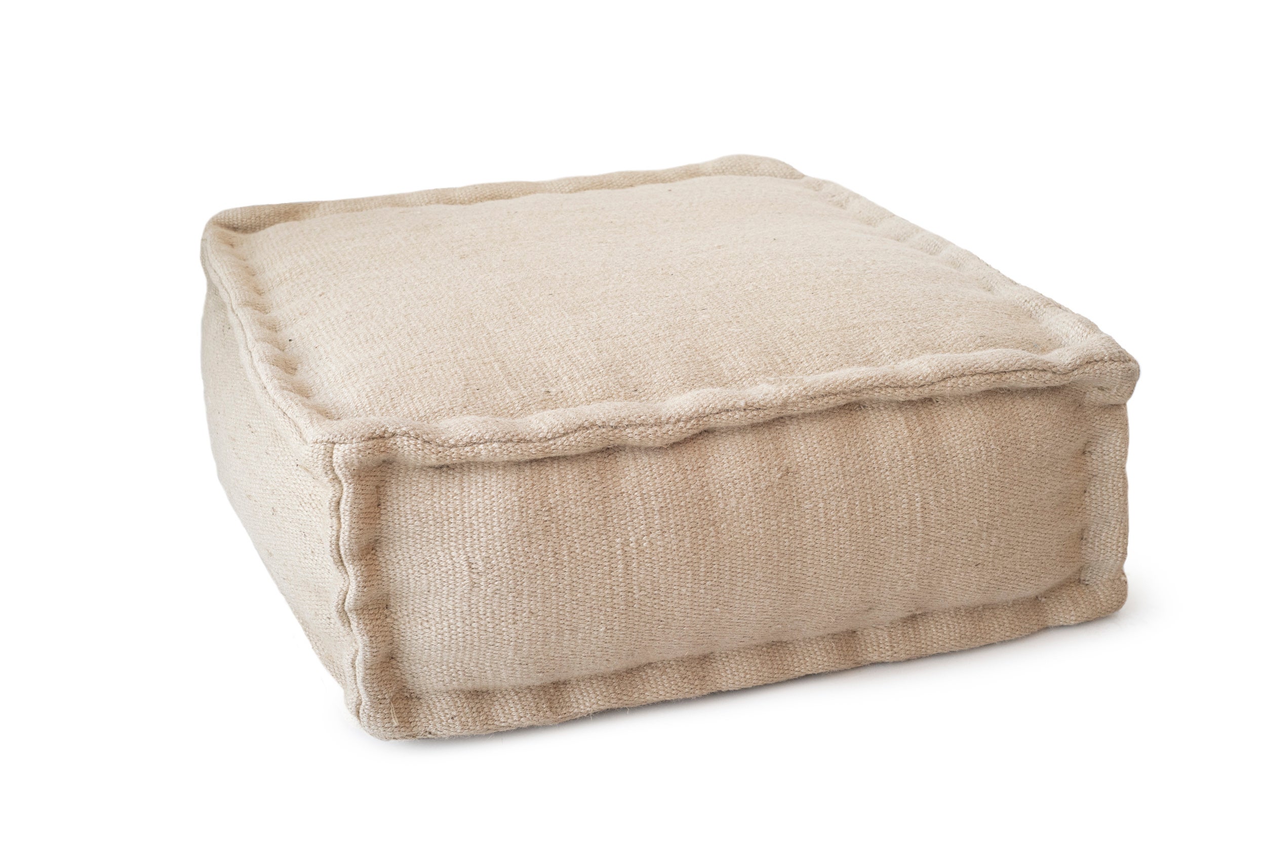 Puf jutowy Natural 60x60x22 cm – wygodne siedzisko boho z naturalnej juty